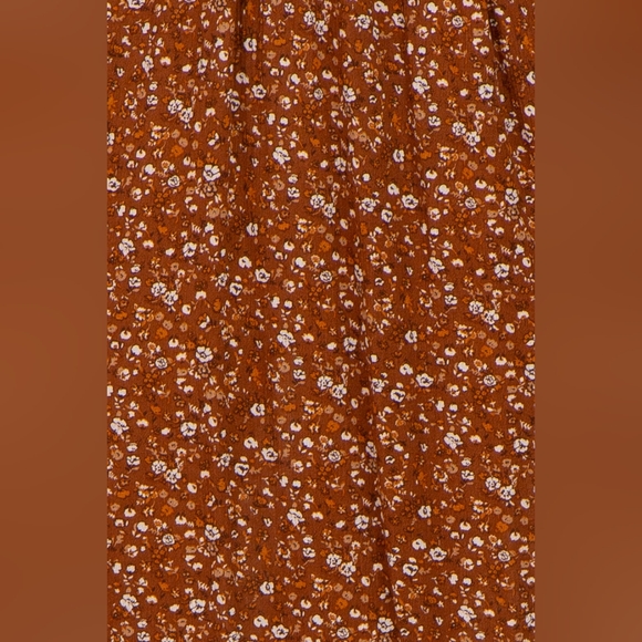 Pink Blush Camel Floral 3/4 Sleeve Midi Dress Medium New With Tag - Picture 5 of 5